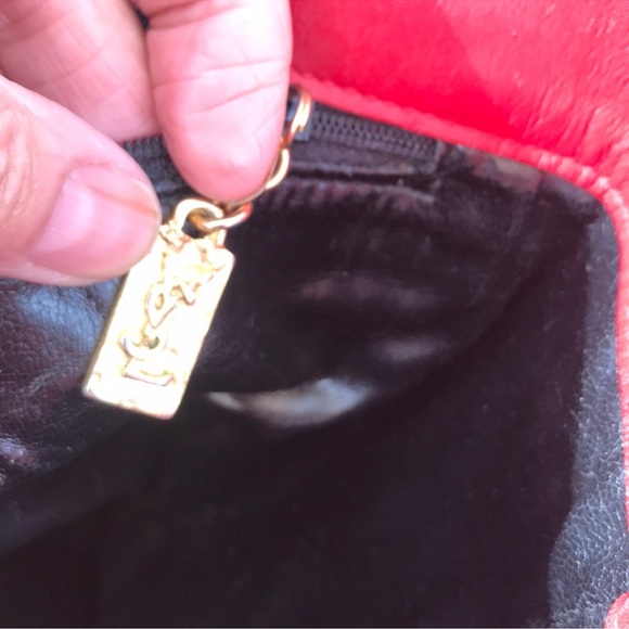 Yves Saint Laurent Stunning Red Vintage Bucket Crossbody Bag - Picture 11 of 12